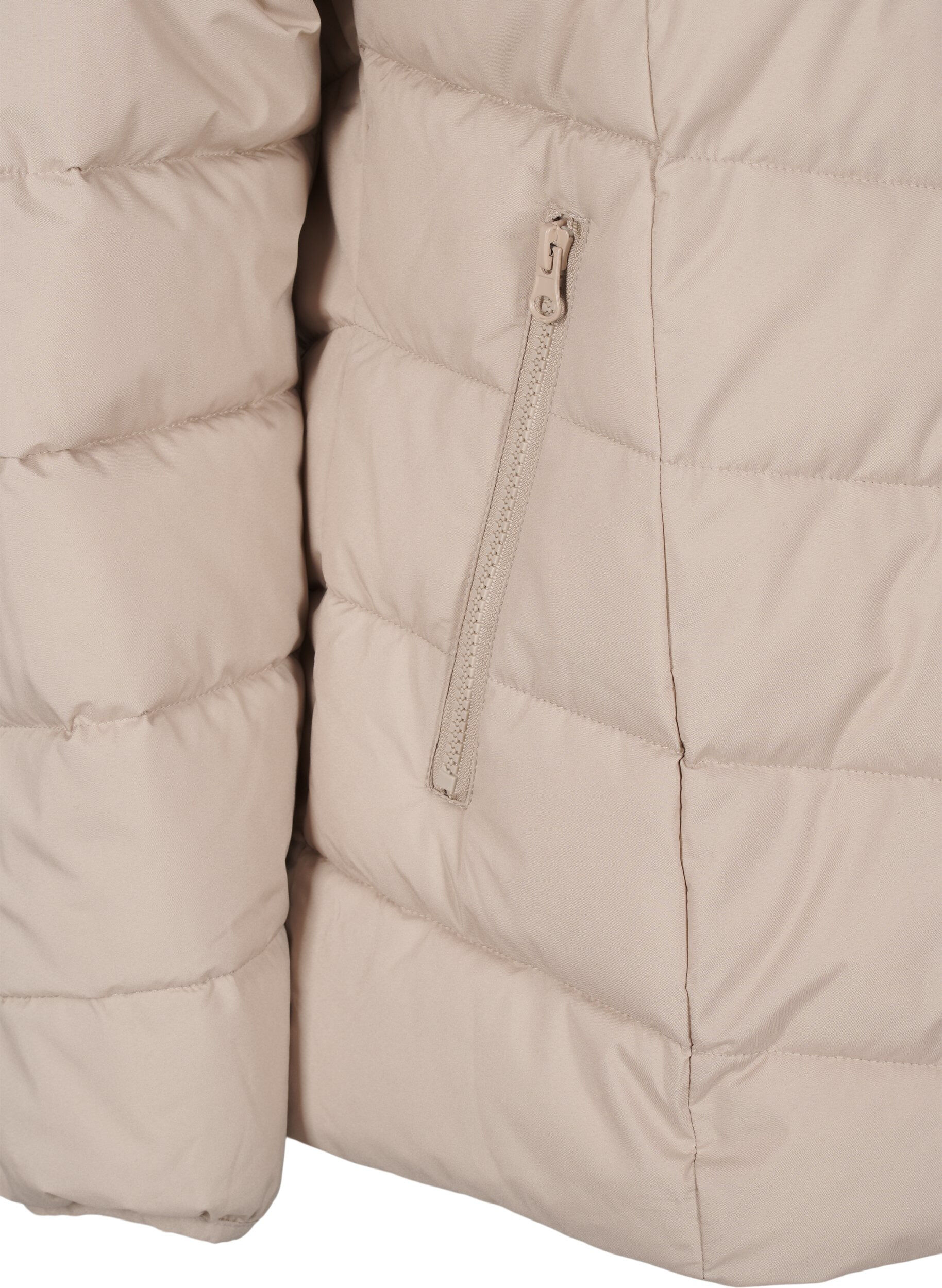 ZizziKort pufferjacka med huva, Beige, Packshot image number 3