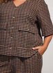 Rutig blus med br&ouml;stfickor, Brun, Model image number 3