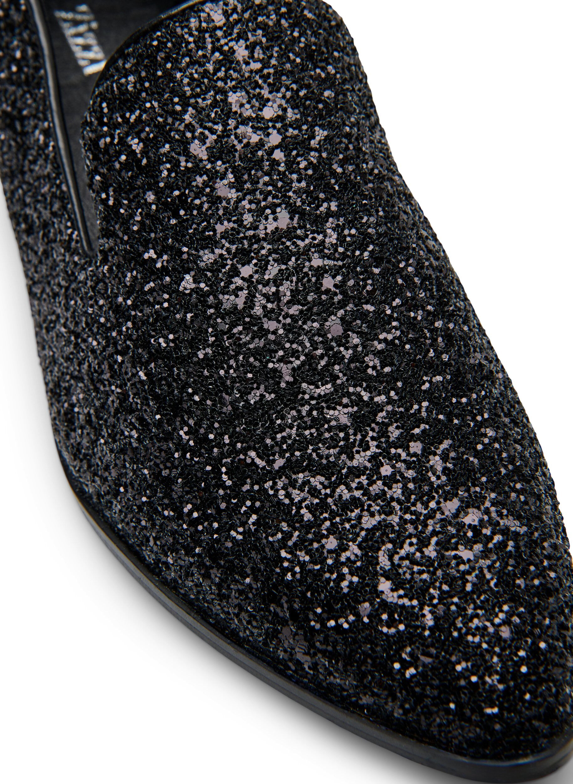 Zizzi Wide fit - Loafers med glitter, Svart, Packshot image number 3