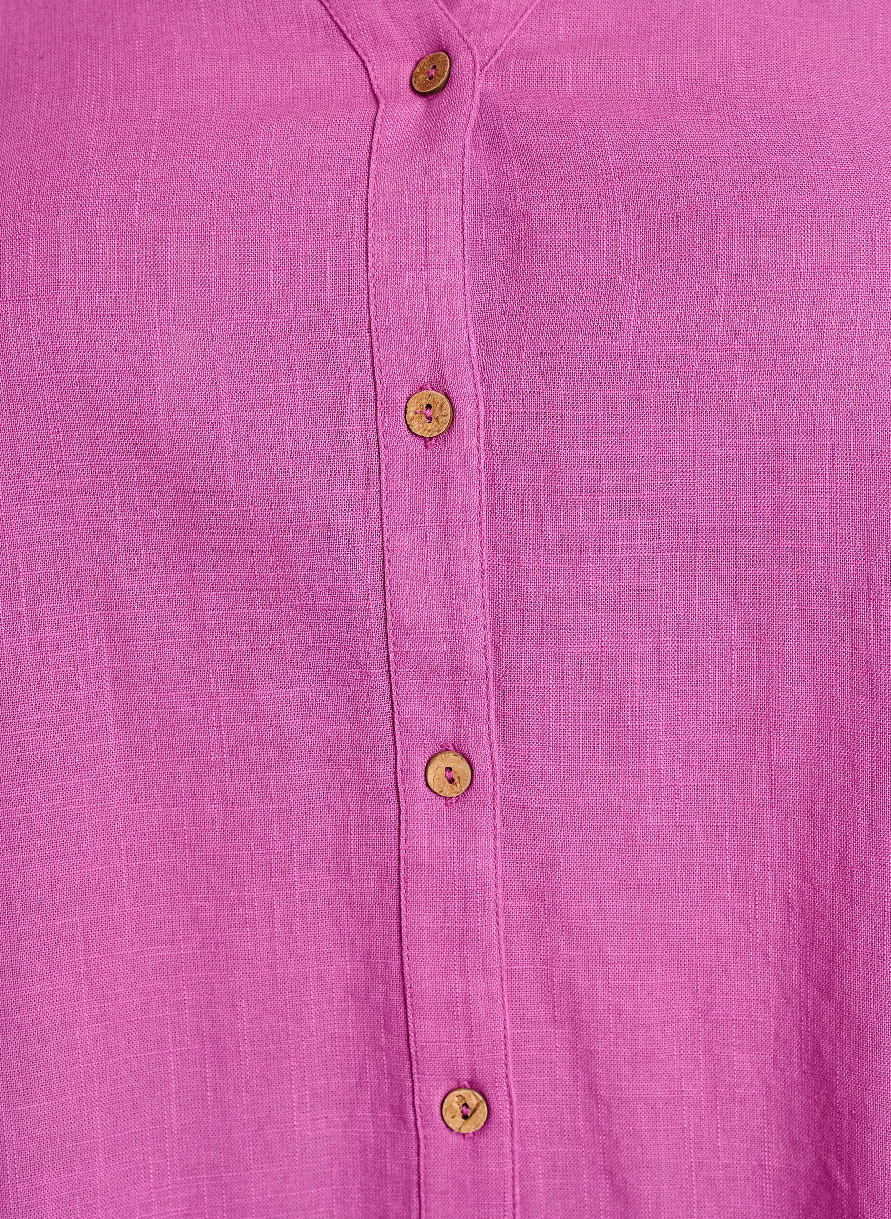 ZizziSkjortblus i bomull med v-ringning, Rosa, Packshot image number 2