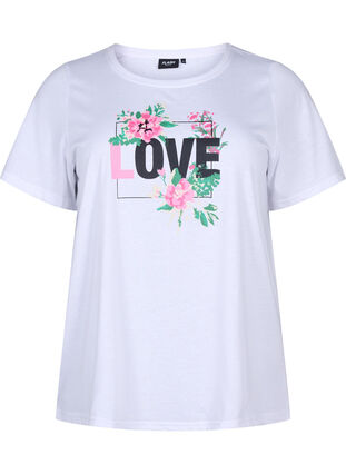 T-shirt från FLASH med tryck, Bright White Love, Packshot image number 0