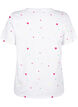 T-shirt med hjärtan i ekologisk bomull., White Heart Emb., Packshot image number 1