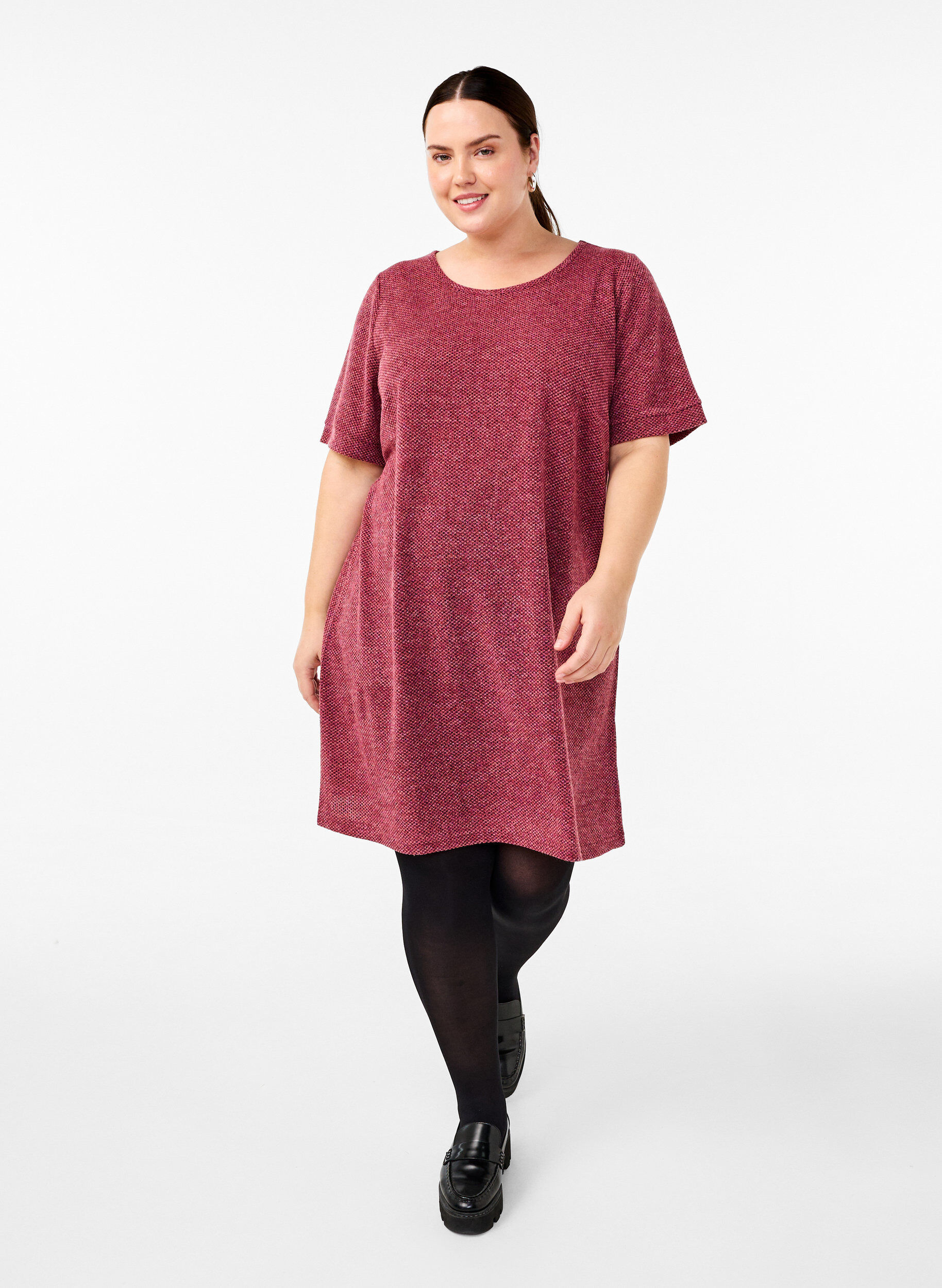 Zizzi T-shirtkl&auml;nning med korta &auml;rmar, Dry Rose, Model image number 2