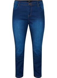 Slim fit Emily jeans med normalhög midja, Blue Denim, Packshot