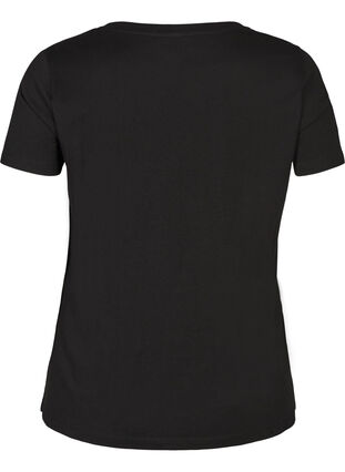 Kortärmad t-shirt i bomull med nitar, Black, Packshot image number 1