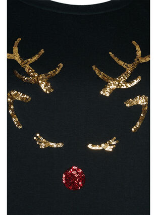 Sweatshirtklänning med julmotiv, Black Reindeer, Packshot image number 2