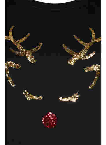 Sweatshirtklänning med julmotiv, Black Reindeer, Packshot image number 2