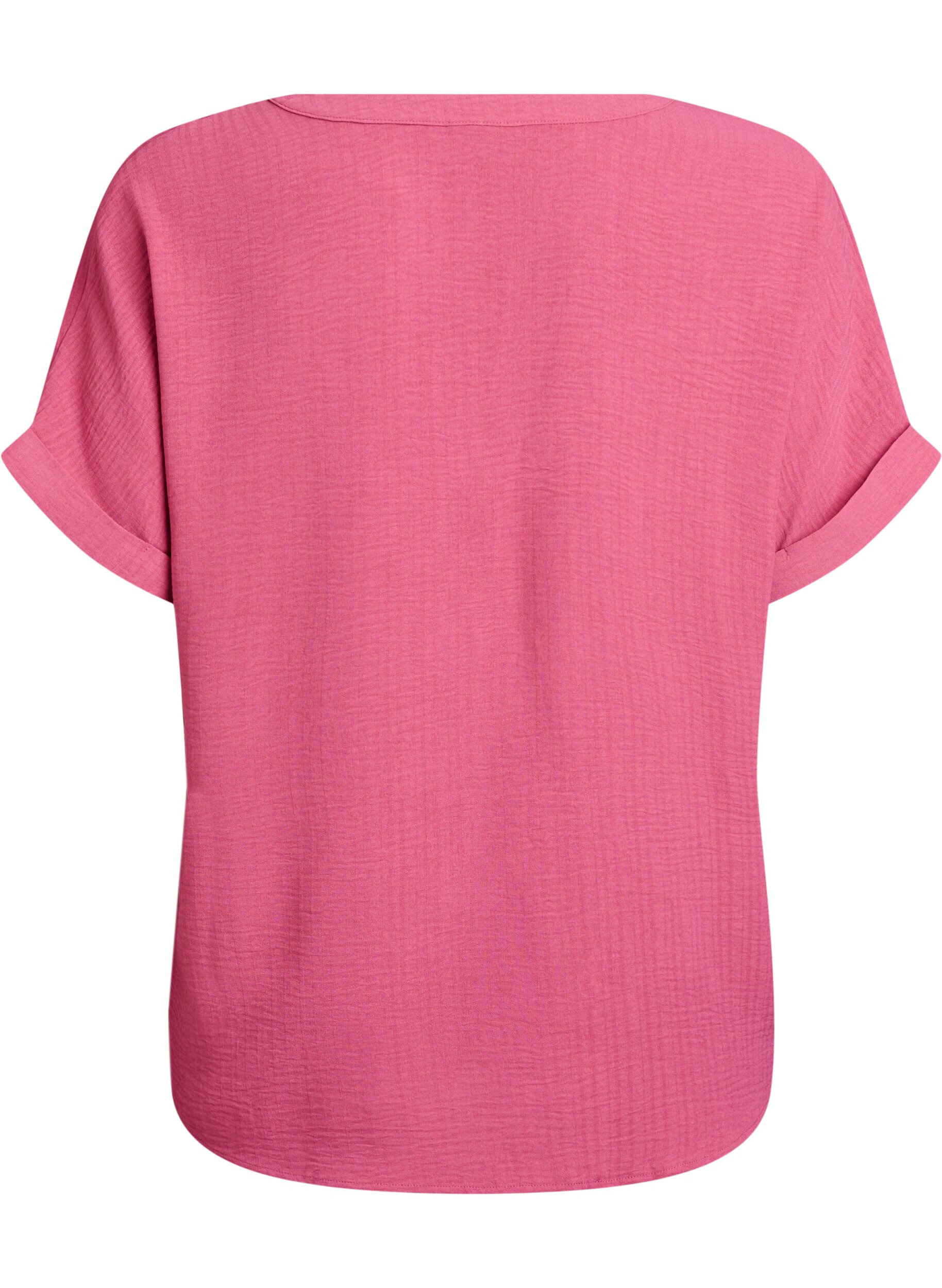 Zizzi L&ouml;s blus med korta &auml;rmar, R&ouml;d, Packshot image number 1