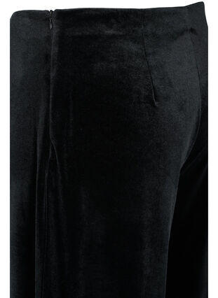 Velourbyxor med utsvängda ben, Black, Packshot image number 3