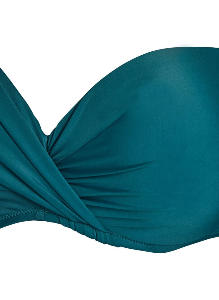 Bikinitopp med bygel och drapering, Gr&ouml;n, Packshot