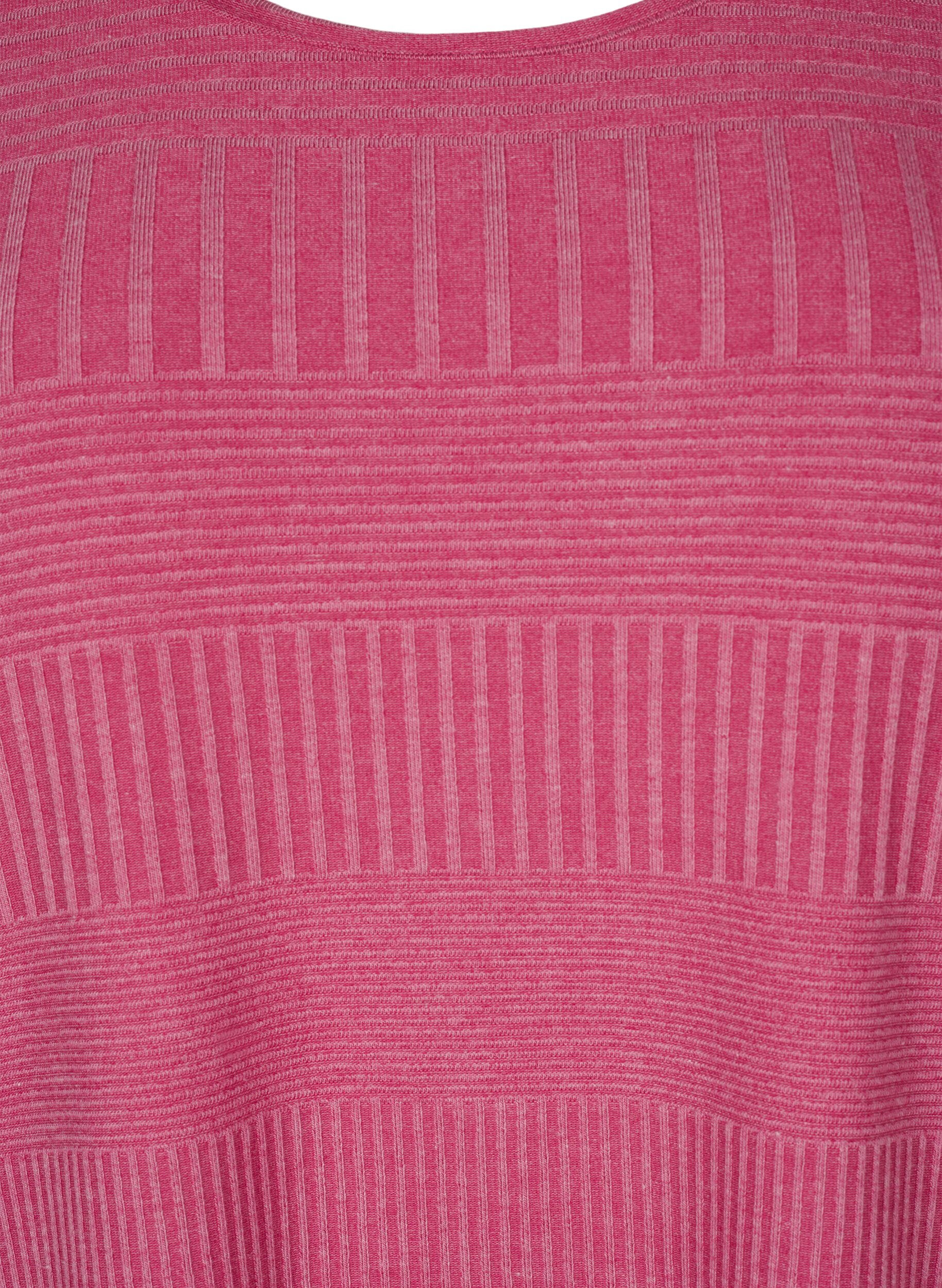 Zizzi Kl&auml;nning med trekvarts&auml;rm och randigt m&ouml;nster, Malaga Mel., Packshot image number 2