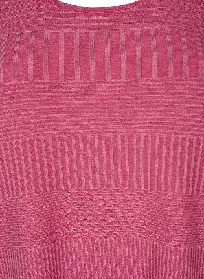 Klänning med trekvartsärm och randigt mönster, Malaga Mel., Packshot image number 2