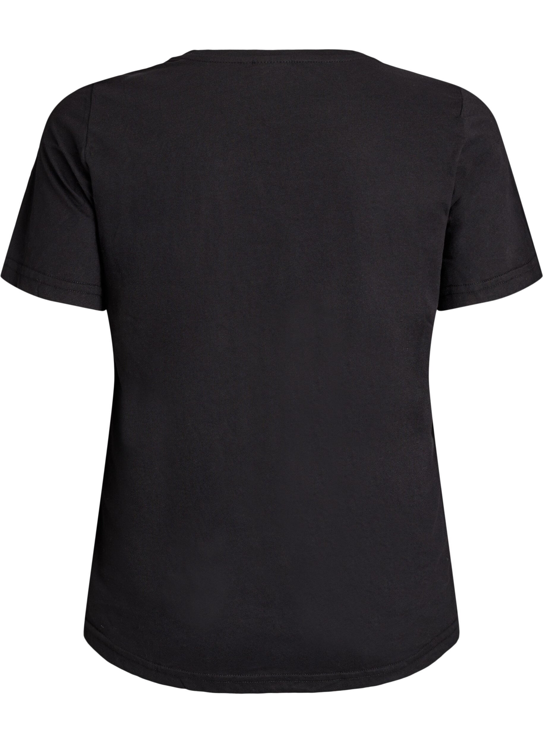 Zizzi FLASH - T-shirt med tryck, Svart, Packshot image number 1