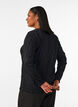 Blus i jersey med v&aring;gig struktur, Svart, Model image number 2
