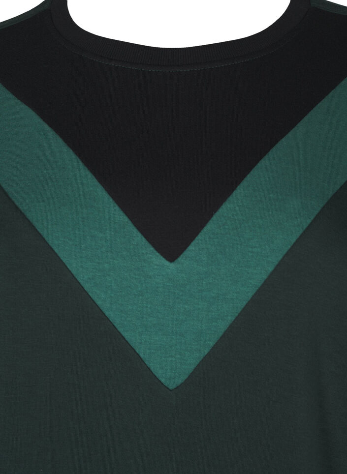 Lång sweatshirt med färgblock, Scarab Color Block, Packshot image number 2