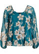 Chiffongblus med blommigt tryck och l&aring;nga &auml;rmar, Gr&ouml;n, Packshot image number 0