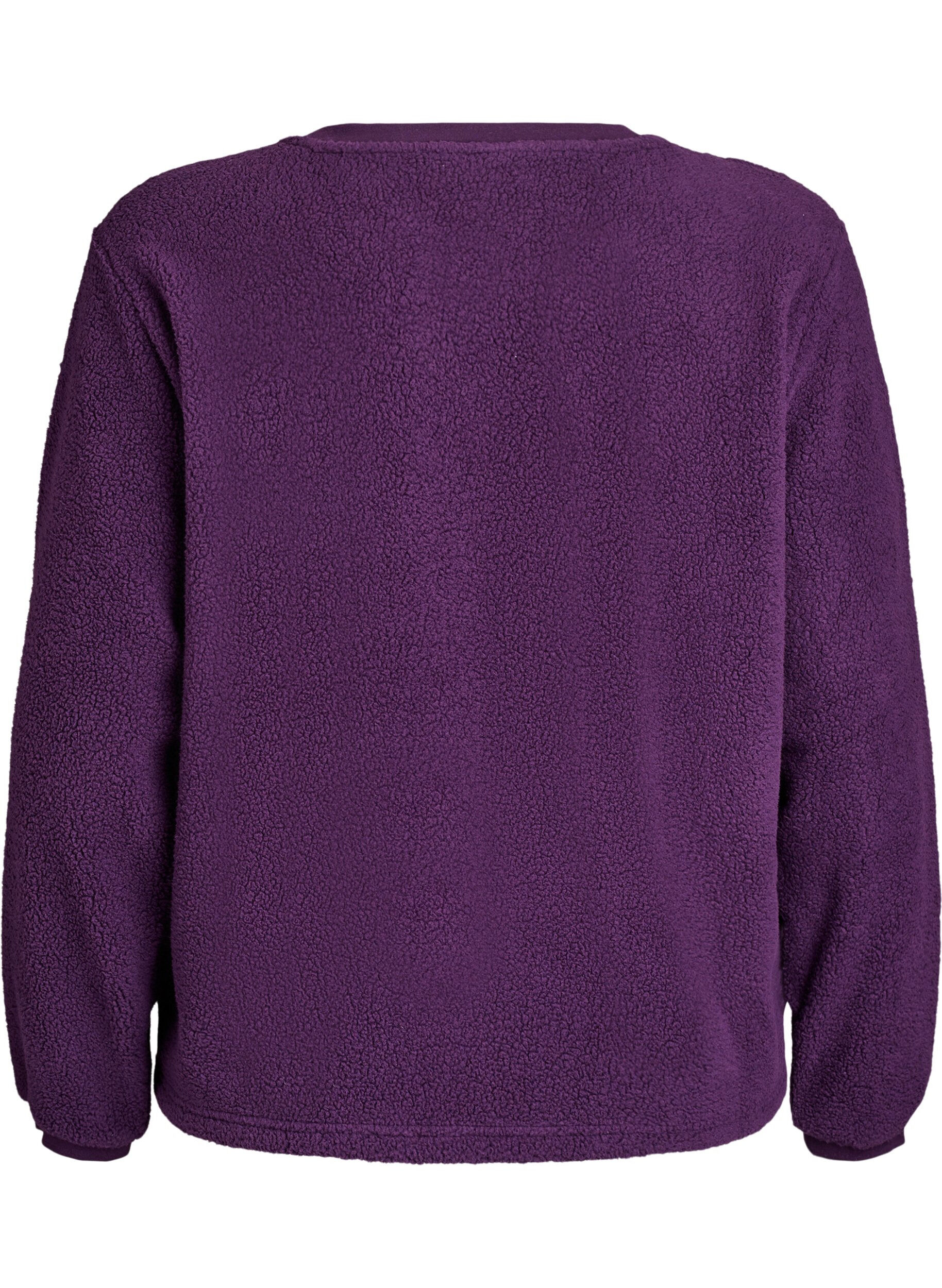 Zizzi Mjuk tr&ouml;ja i teddyfleece, Lila, Packshot image number 1