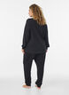 L&aring;ng&auml;rmad blus i jersey med rund hals, Svart, Model image number 2