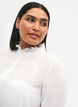 Skjortblus med volangdetaljer, Bright White, Model image number 2
