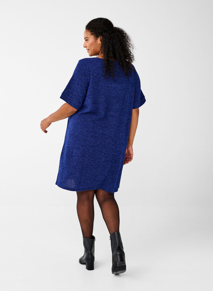 T-shirtklänning med korta ärmar, Sodalite Blue, Model image number 1