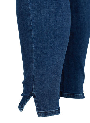 Kampanjvara – Croppade Amy jeans med slits, Blue denim, Packshot image number 3