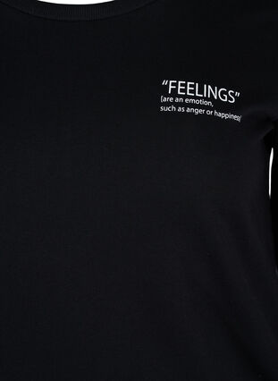 Sweatshirt i bomull med texttryck, Black, Packshot image number 2