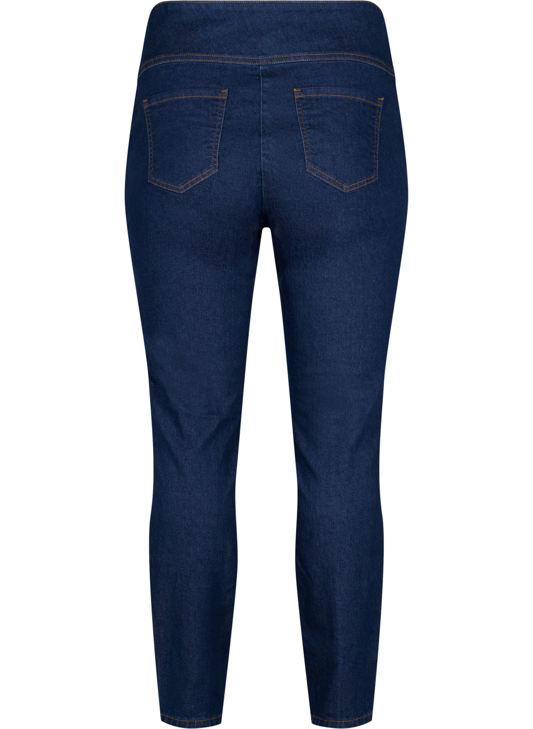 Zizzi Str&auml;ckig bomullsblandning jeggings, Dark blue, Packshot image number 1