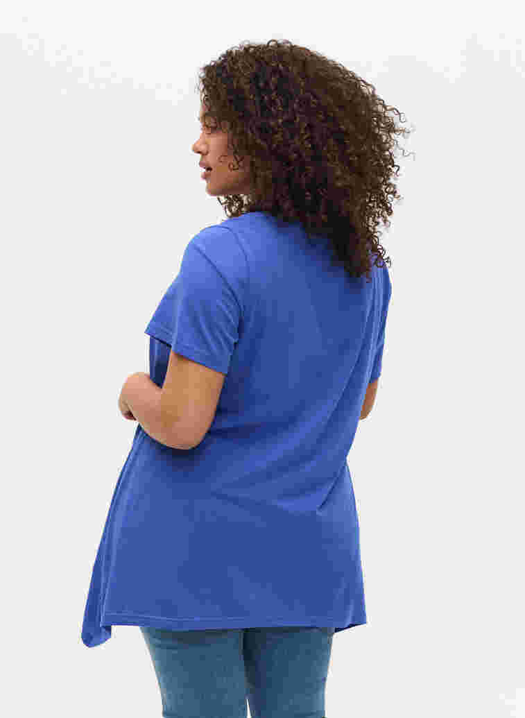 A-linjeformad t-shirt i bomull, Dazzling Blue HELLO , Model image number 1
