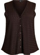 &Auml;rml&ouml;s topp med v&aring;gig struktur och kn&auml;ppning, Brun, Packshot image number 0