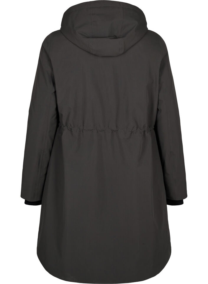 Funktionell parkas vinterjacka med huva, Raven, Packshot image number 1