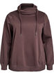 Sweatshirt med h&ouml;g krage och fickor, Brun, Packshot image number 0