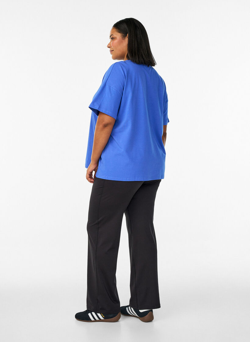 Utsv&auml;ngda tr&auml;ningsbyxor med h&ouml;g midja, Svart, Model image number 2