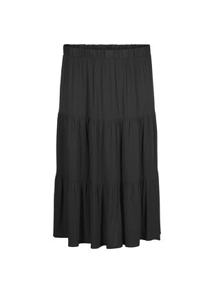 Lång kjol med resår i midjan, Black, Packshot image number 0