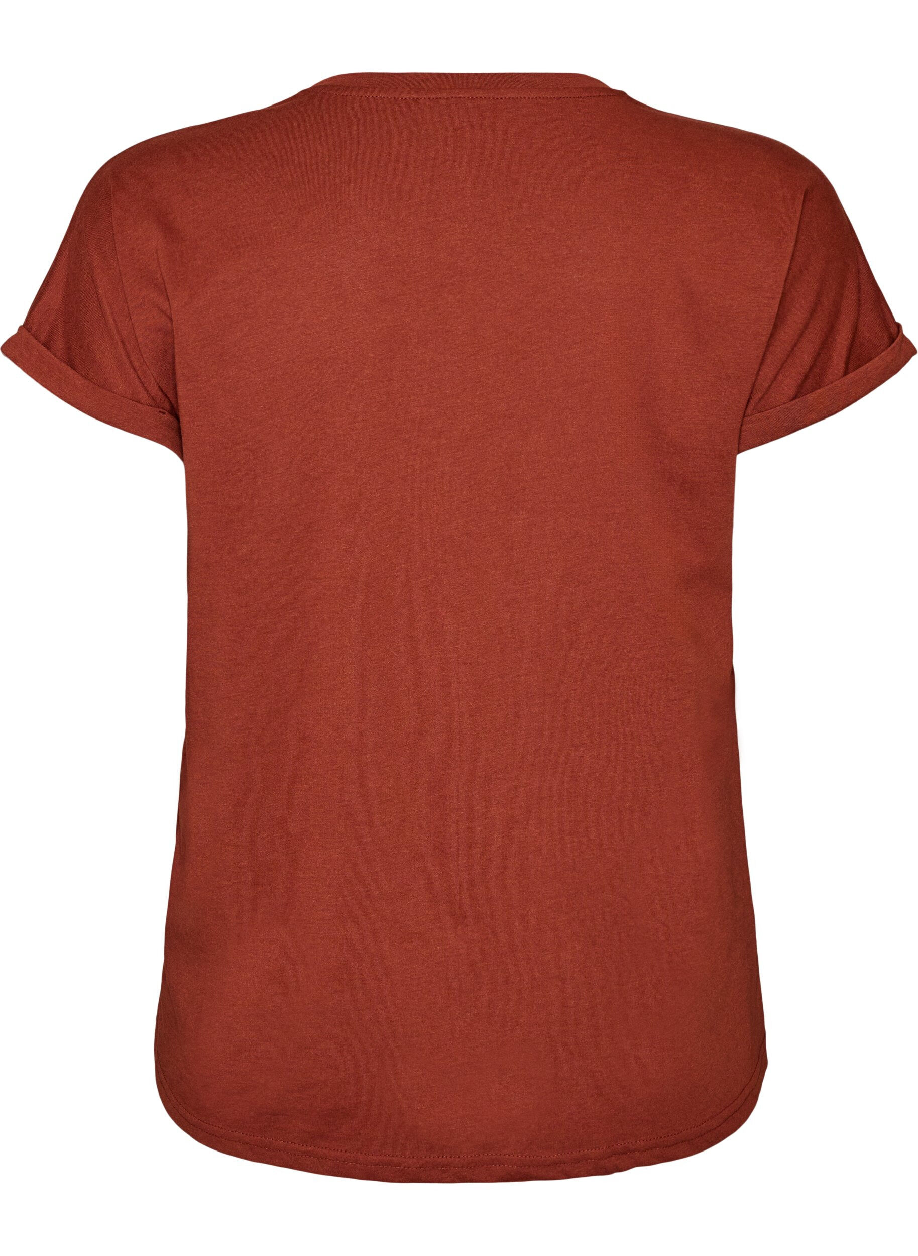 ZizziKort&auml;rmad t-shirt i bomullsmix, R&ouml;d, Packshot image number 1
