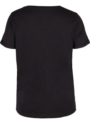 Tränings-t-shirt i bomull med tryck, Black Lights Active, Packshot image number 1