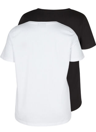 2-pack t-shirt i bomull, Bright White, Packshot image number 1