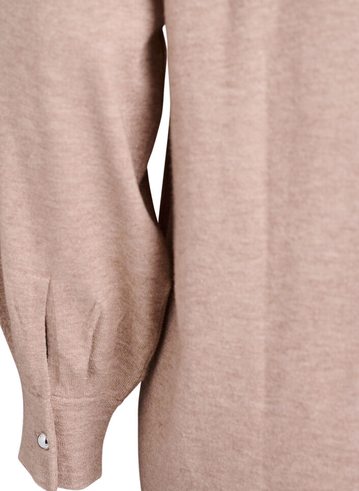 Kort stickad klänning med raglanärmar, Beige, Packshot image number 3