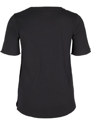 Ribbad t-shirt, Black, Packshot image number 1