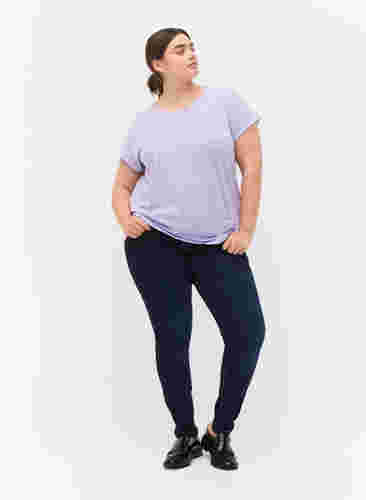 Kortärmad t-shirt i bomullsmix, Lavender, Model image number 2