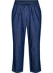 Jeans med rak passform och res&aring;r i midjan, Bl&aring;, Packshot image number 0