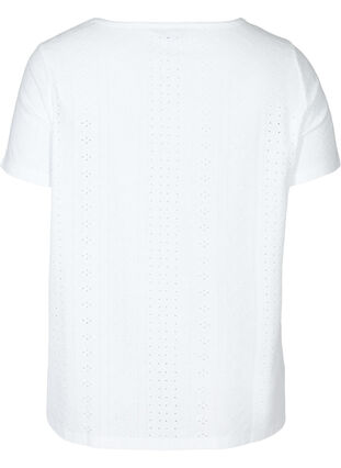 T-shirt med broderi anglaise, White, Packshot image number 1