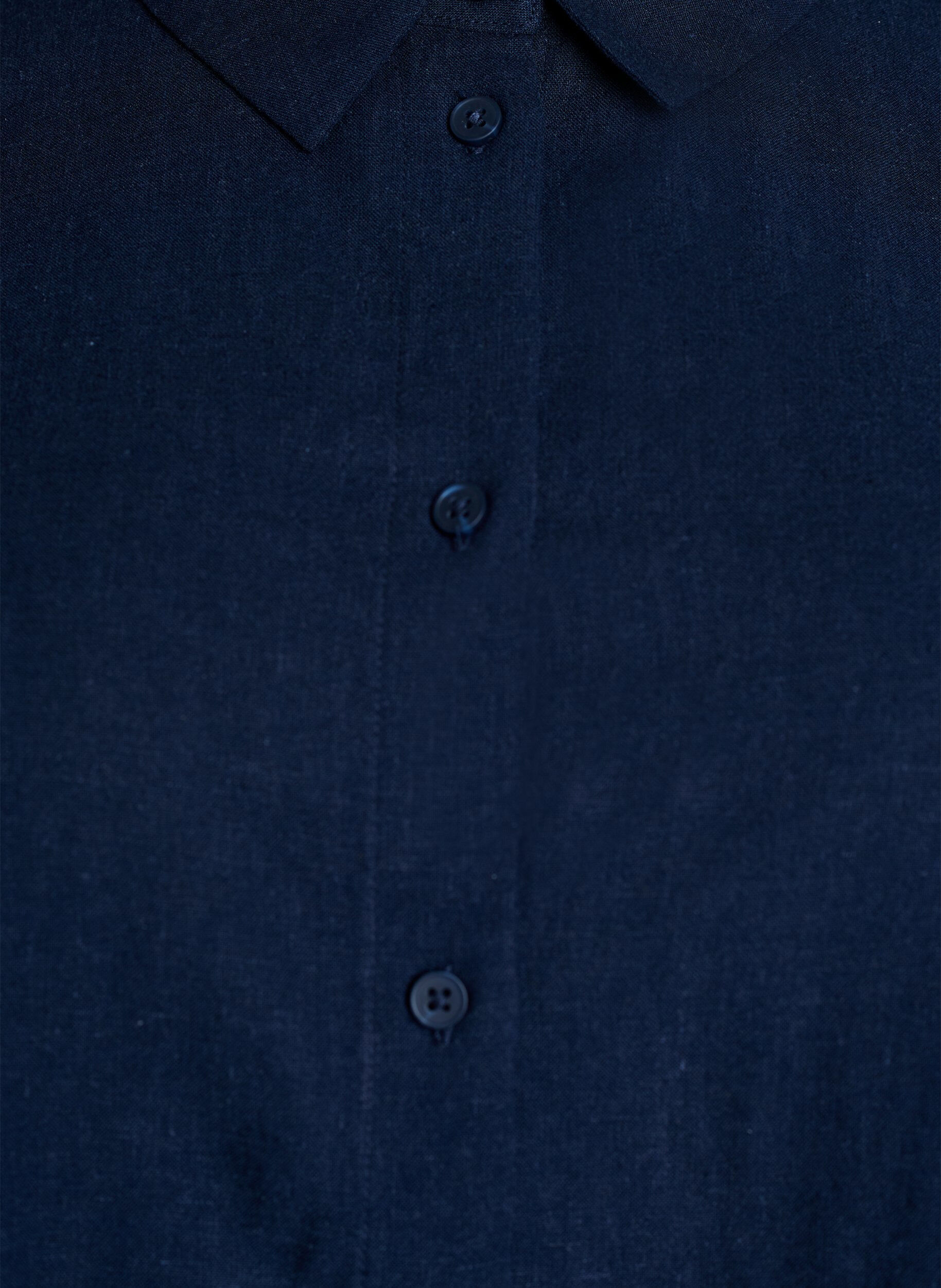 Zizzi Kort&auml;rmad skjorta i linne och viskos, Bl&aring;, Packshot image number 2