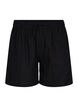 Lösa shorts i bomullsblandning med linne, Black, Packshot image number 0