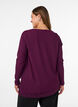 Blus i jersey med asymmetrisk spetskant, Lila, Model image number 2