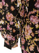 Blus med blomsterm&ouml;nster och volangdetaljer, Svart, Packshot image number 3