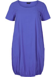 Kortärmad klänning i bomull, Dazzling Blue