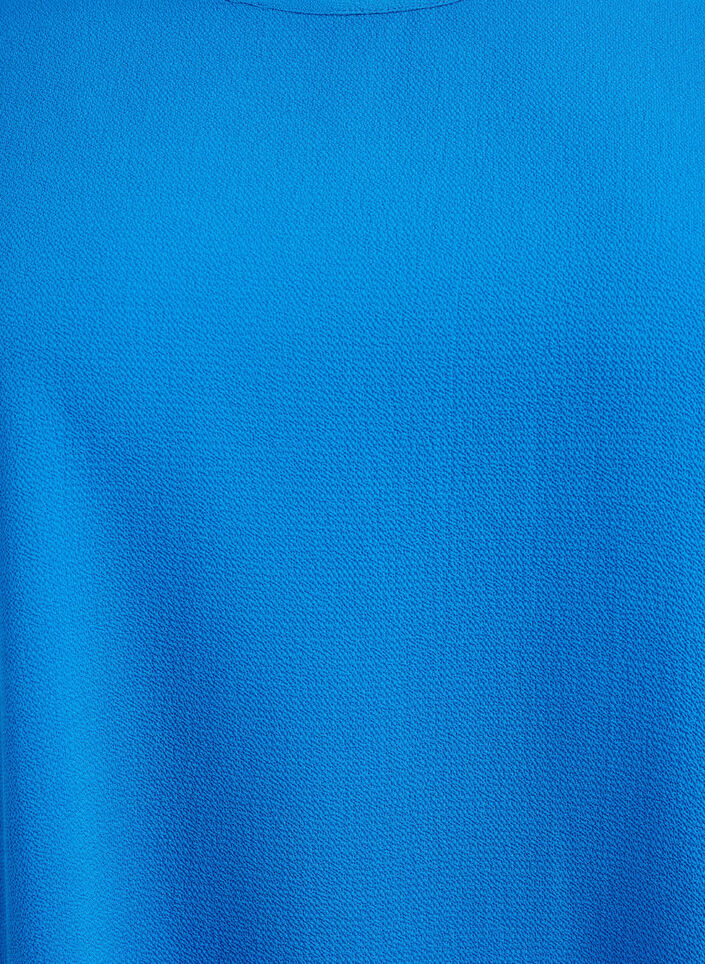 Blus med korta &auml;rmar och rund halsringning, Bl&aring;, Packshot image number 2