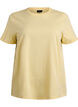 Enkel t-shirt i bomull med rund halsringning, Gul, Packshot image number 0