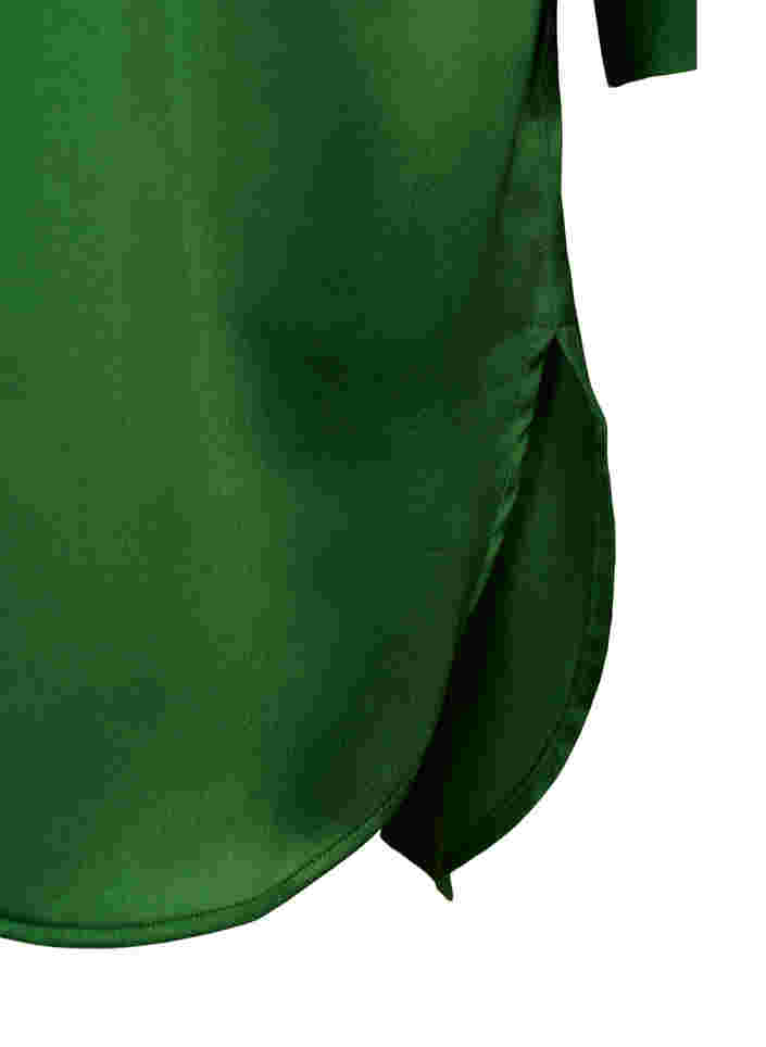 Lång skinande skjorta med slits, Formal Garden, Packshot image number 3