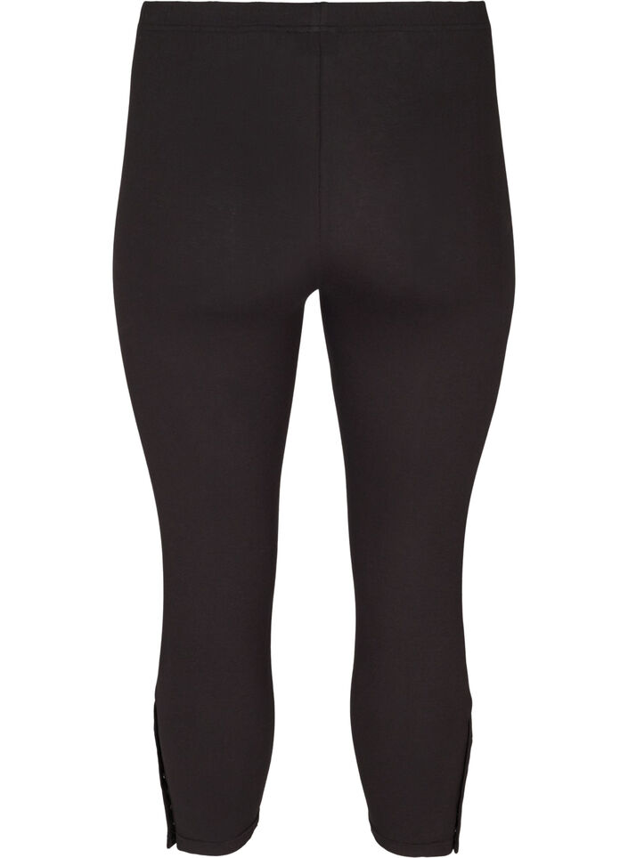 Leggings med 3/4-l&auml;ngd och knappar, Svart, Packshot image number 1